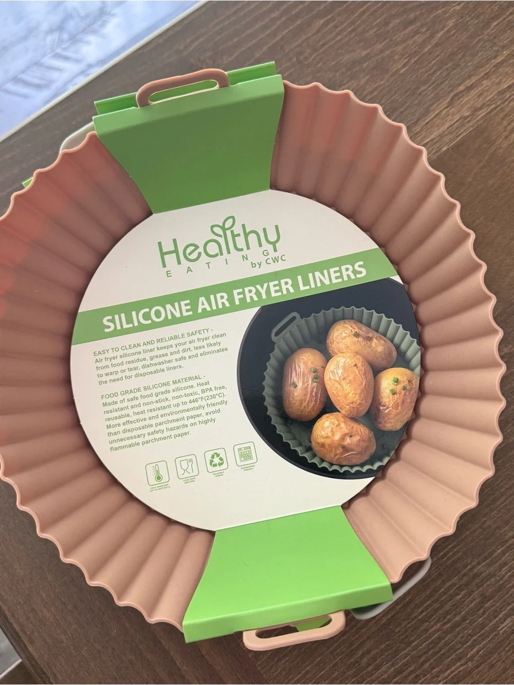 Two Healthy Eating Silicone Air Fryer Liners